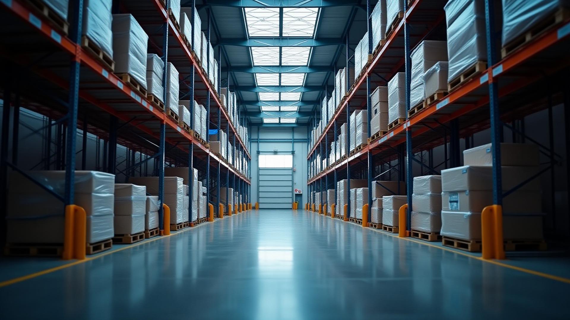 Vast modern warehouse facility in Jacksonville with organized freight and logistics equipment